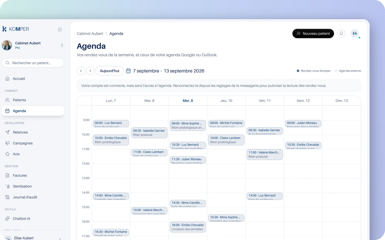 KOMPER : Google et Outlook