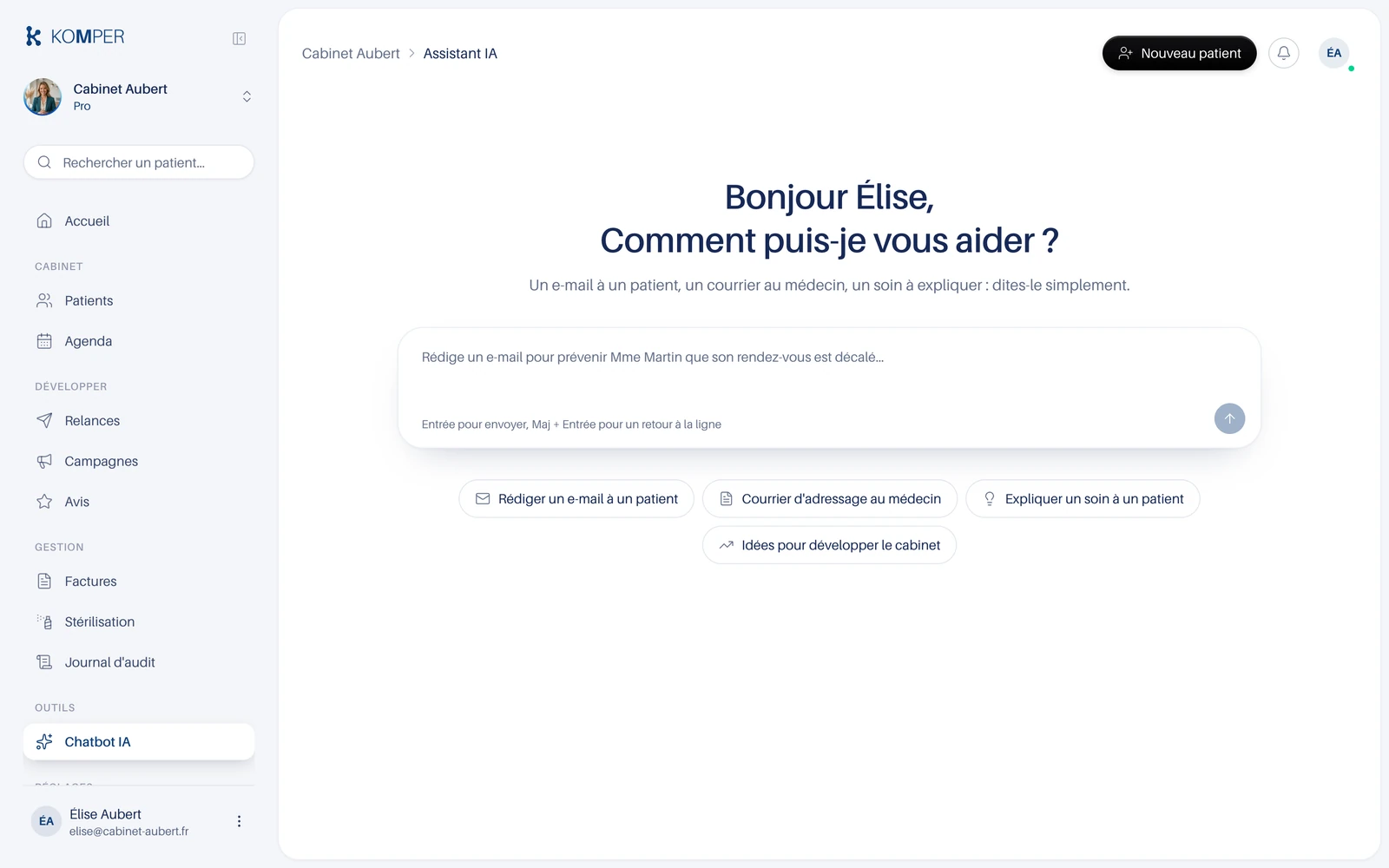 L'assistant s'ouvre par-dessus n'importe quel écran