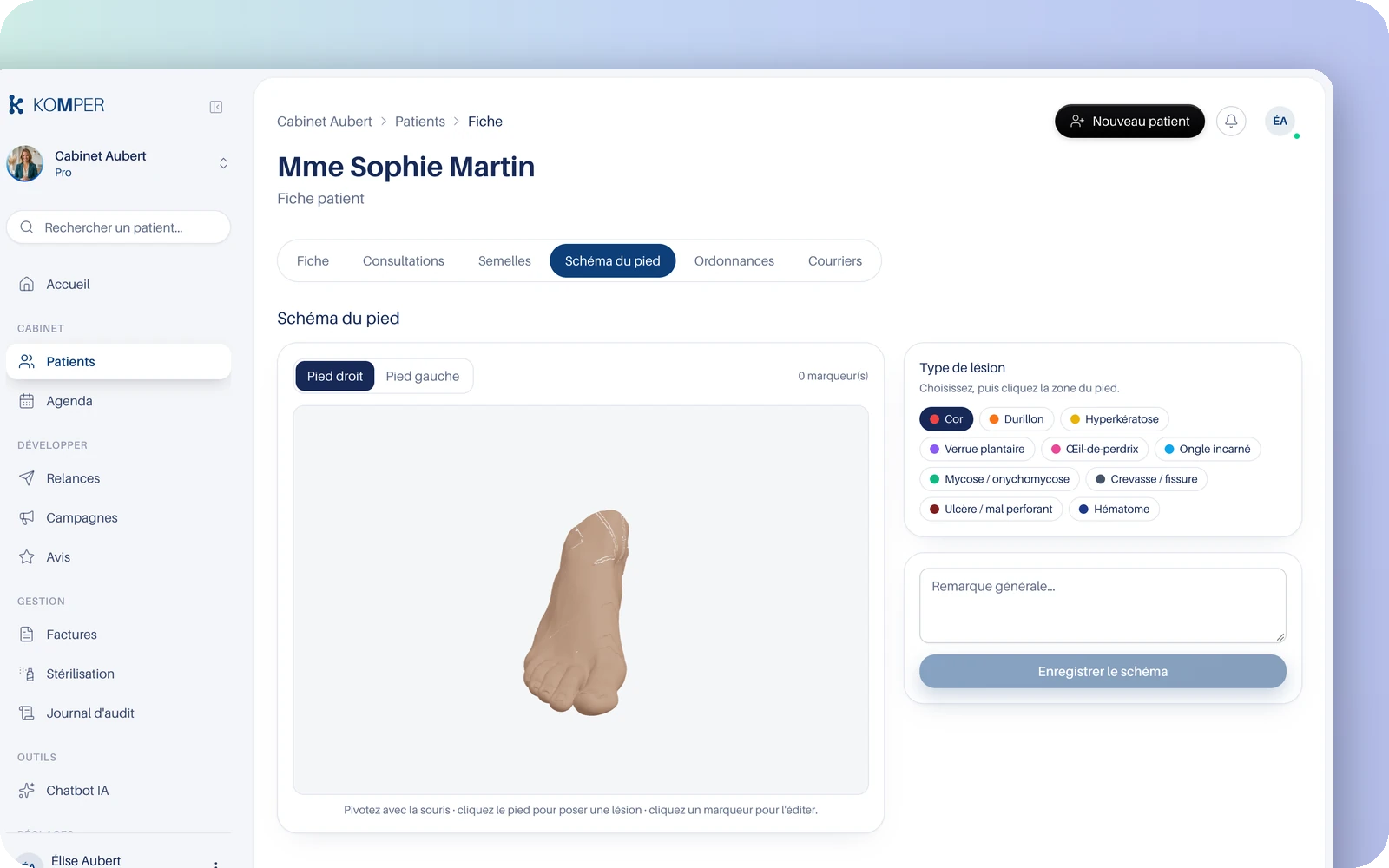 KOMPER : Pied en 3D